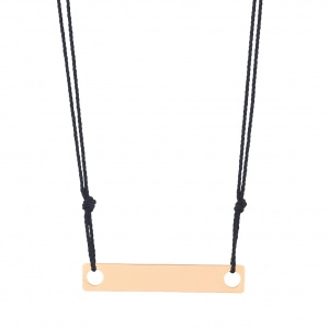 collier or rose 18 carats sur cordon de soie noir 
  by Ginette NY