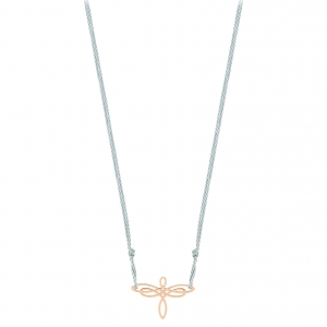 collier or rose 18 carats sur cordon de soie gris
 
 by Ginette NY