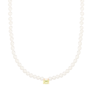 mini cocktail pearl and lemon quartz necklace