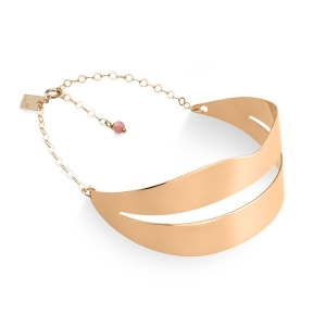 bracelet manchette or rose 18 carats <br>by Ginette NY