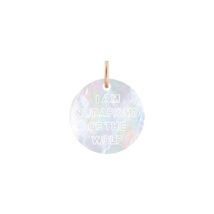 white mop wolf medal charm