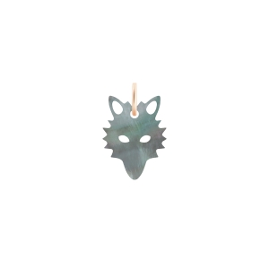 mini black mop wolf charm