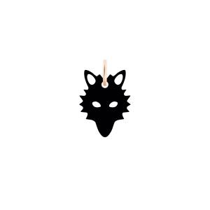 mini onyx wolf charm