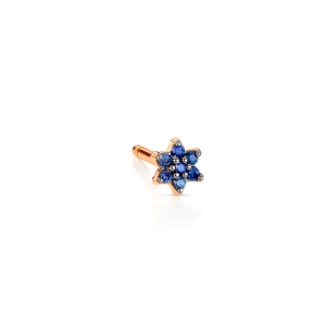 18 karat rose gold solo stud and sapphires<br>by Ginette NY