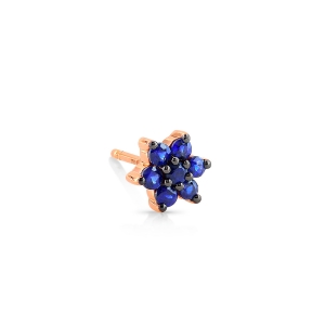 18 karat rose gold solo stud and sapphires<br>by Ginette NY