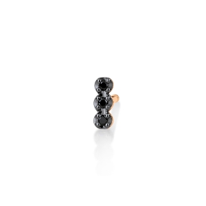 18 karat rose gold solo stud and black diamonds<br>by Ginette NY