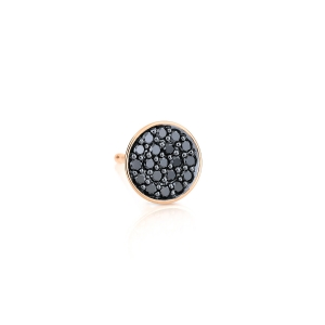 18 karat rose gold solo stud and black diamonds<br>by Ginette NY
