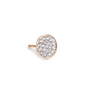 boucle d'oreille solo or rose 18 carats et diamants<br>by Ginette NY