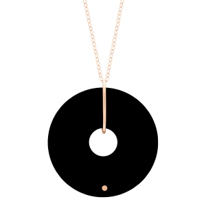 collier or rose 18 carats et onyx<br>by Ginette NY