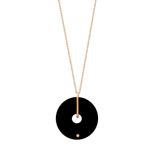 collier or rose 18 carats et onyx<br>by Ginette NY