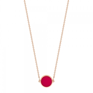 collier or rose 18 carats et corail rouge<br>by Ginette NY