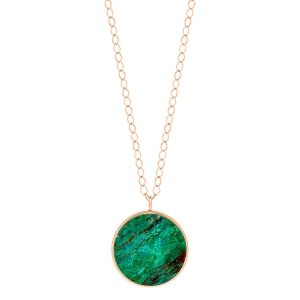 collier or rose 18 carats et chrysocolle<br>by Ginette NY
