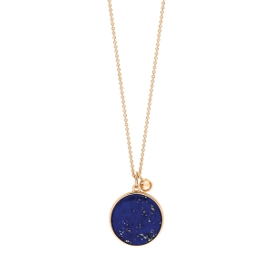 18 carat rose gold necklace and lapis <br>by Ginette NY