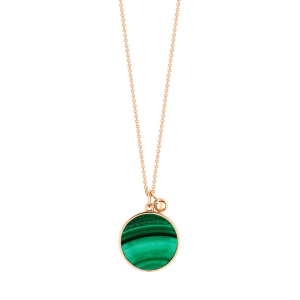 18 karat rose gold necklace and malachite<br>by Ginette NY