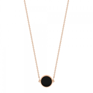 18 carat rose gold necklace and black onyx<br>by Ginette NY