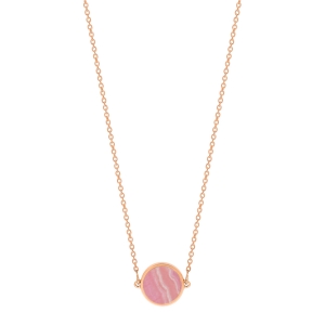 18 carat rose gold necklace and rhodochrosite<br>by Ginette NY