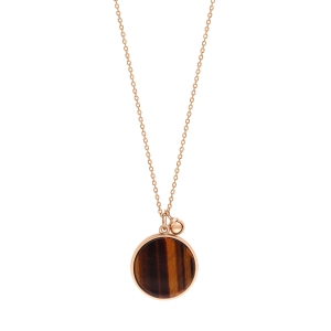 18 carat rose gold necklace and tiger eye<br>by Ginette NY
