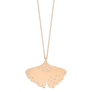 collier or rose 18 carats et diamants<br>by Ginette NY