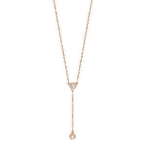 collier or rose 18 carats et diamants<br>by Ginette NY