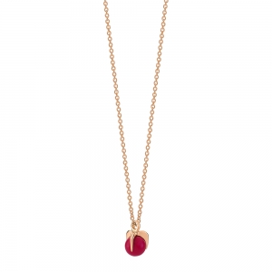 collier or rose 18 carats et corail rouge<br>by Ginette NY