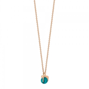 collier or rose 18 carats et turquoise<br>by Ginette NY
