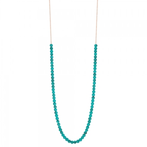 collier or rose 18 carats et turquoise<br>by Ginette NY