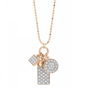 collier or rose 18 carats avec diamants <br>by Ginette NY
