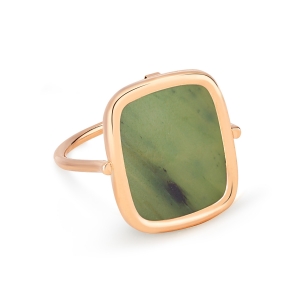 18 Karat rose gold ring and jade<br>by Ginette NY