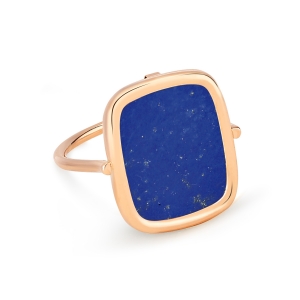 bague or rose 18 carats et lapis<br>by Ginette NY