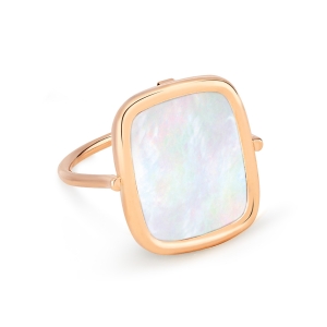18 Karat rose gold ring and white mother-of-pearl<br>by Ginette NY