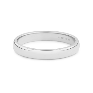 18 karat white gold half wedding band<br>by Ginette NY