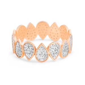 18 karat rose gold wedding band and diamonds<br>by Ginette NY