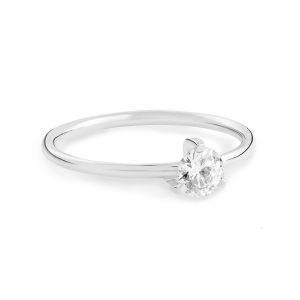 solitaire diamant or blanc 18 carats<br>by Ginette NY