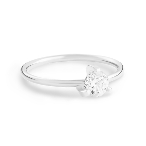 18 karat white gold diamond solitaire<br>by Ginette NY