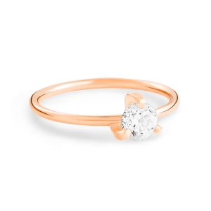 solitaire diamant or rose 18 carats<br>by Ginette NY
