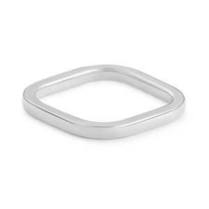 18 karat white gold wedding band<br>by Ginette NY