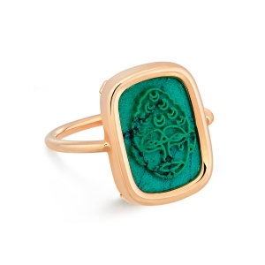 18 Karat rose gold ring and turquoise<br>by Ginette NY