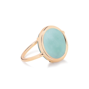 bague or rose 18 carats et amazonite<br>by Ginette NY