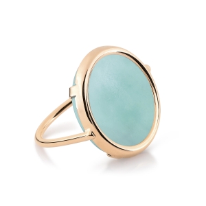 18 carat rose gold and amazonite by Ginette NY