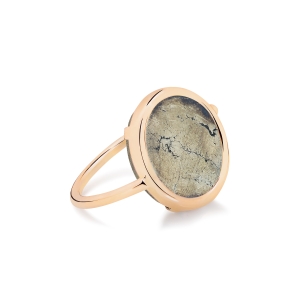 bague or rose 18 carats et pyrite<br>by Ginette NY
