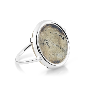 fool's gold white gold disc ring