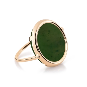 18 carat rose gold and jade ring by Ginette NY