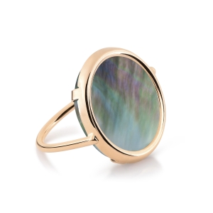18 carat rose gold ring and black mother-of-pearl<br>by Ginette NY