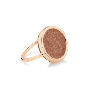 bague or rose 18 carats et gold sandstone<br>by Ginette NY