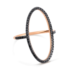 18 carat rose gold ring and black diamonds <br>by Ginette NY