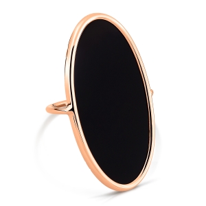 18 carat rose gold ring and black onyx <br>by Ginette NY