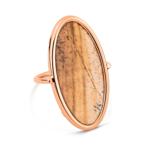 bague or rose 18 carats et picture jasper<br>by Ginette NY