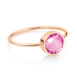 18 karat rose gold ring and pink corundum<br>by Ginette NY