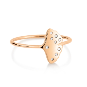 diamond gingko ring