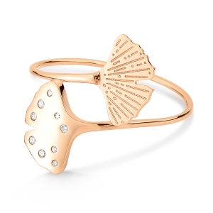 bague or rose 18 carats et diamants<br>by Ginette NY